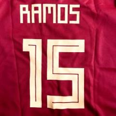 大人用 A014 18 スペイン RAMOS*15 セルヒオ ラモス 赤 ゲームシャツ